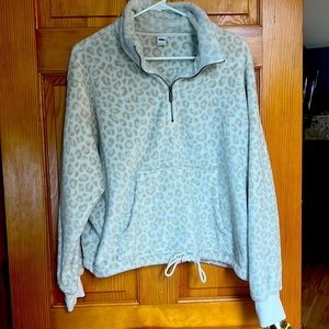 Old Navy Cozy Faux-Fur Half-Zip Cinch-Hem Sweatshirt for Women